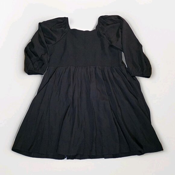 Old Navy Dress Womens 3X Black Square Neck Puff Sleeve Milkmaid Smocked Top Goth - Picture 10 of 13